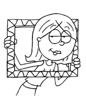 A coloring page of lizzy mcguire